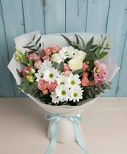 Букет цветов из:  Розы, Лизиантусы и Хризантемы #REPLACE_PRED# Глажево