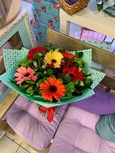 Букет цветов из:  Герберы, Хризантемы и Альстромерии #REPLACE_PRED# Глажево