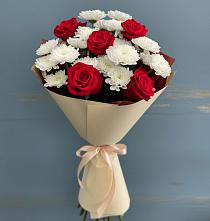 Букет цветов из:  Розы и Хризантемы в Глажево
