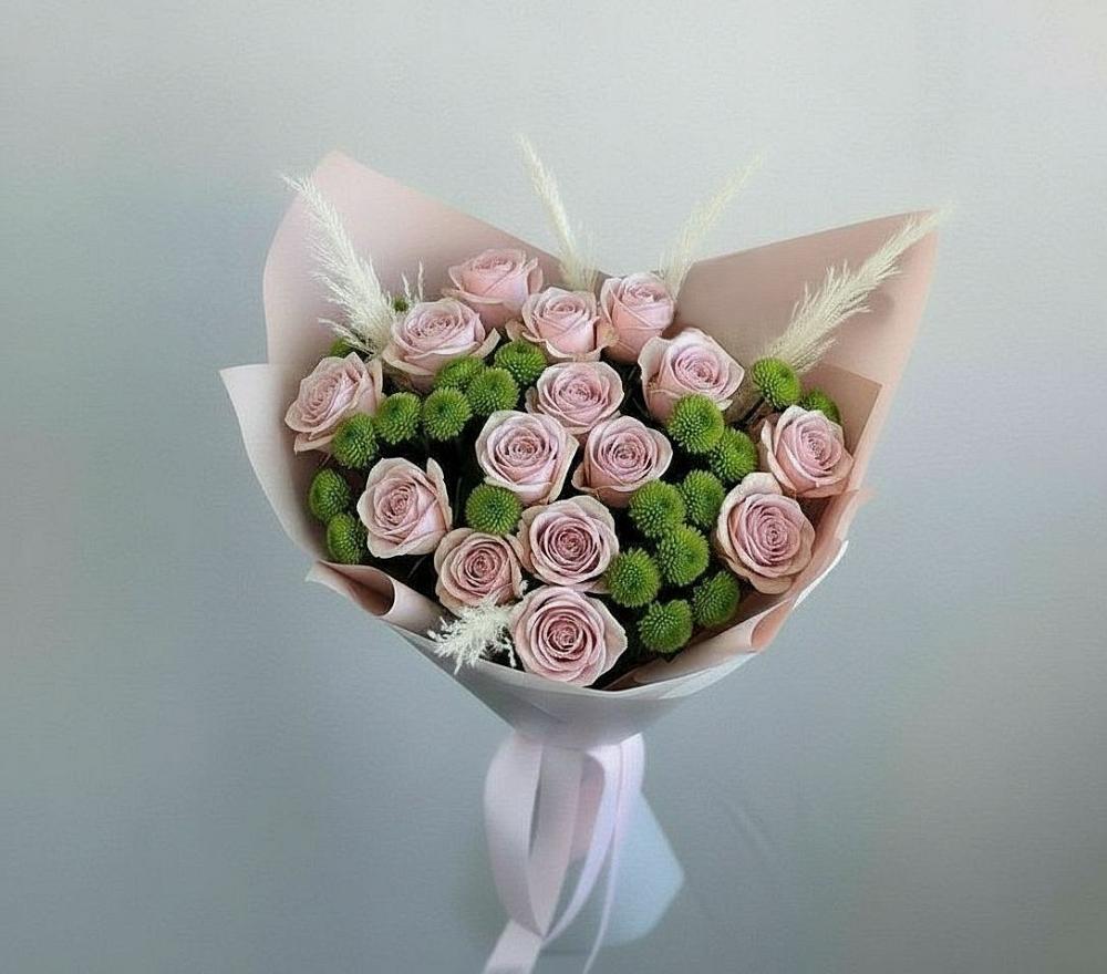 Букет цветов из: Розы и Хризантемы в Глажево