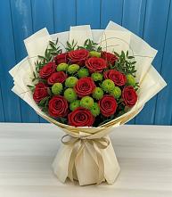 Букет цветов из:  Розы и Хризантемы в Глажево