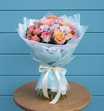 Букет цветов из:  Хризантемы и Розы в Глажево