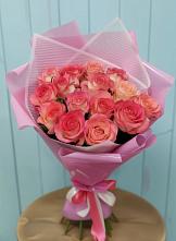 Букет 15 Розовых роз Равель в Глажево